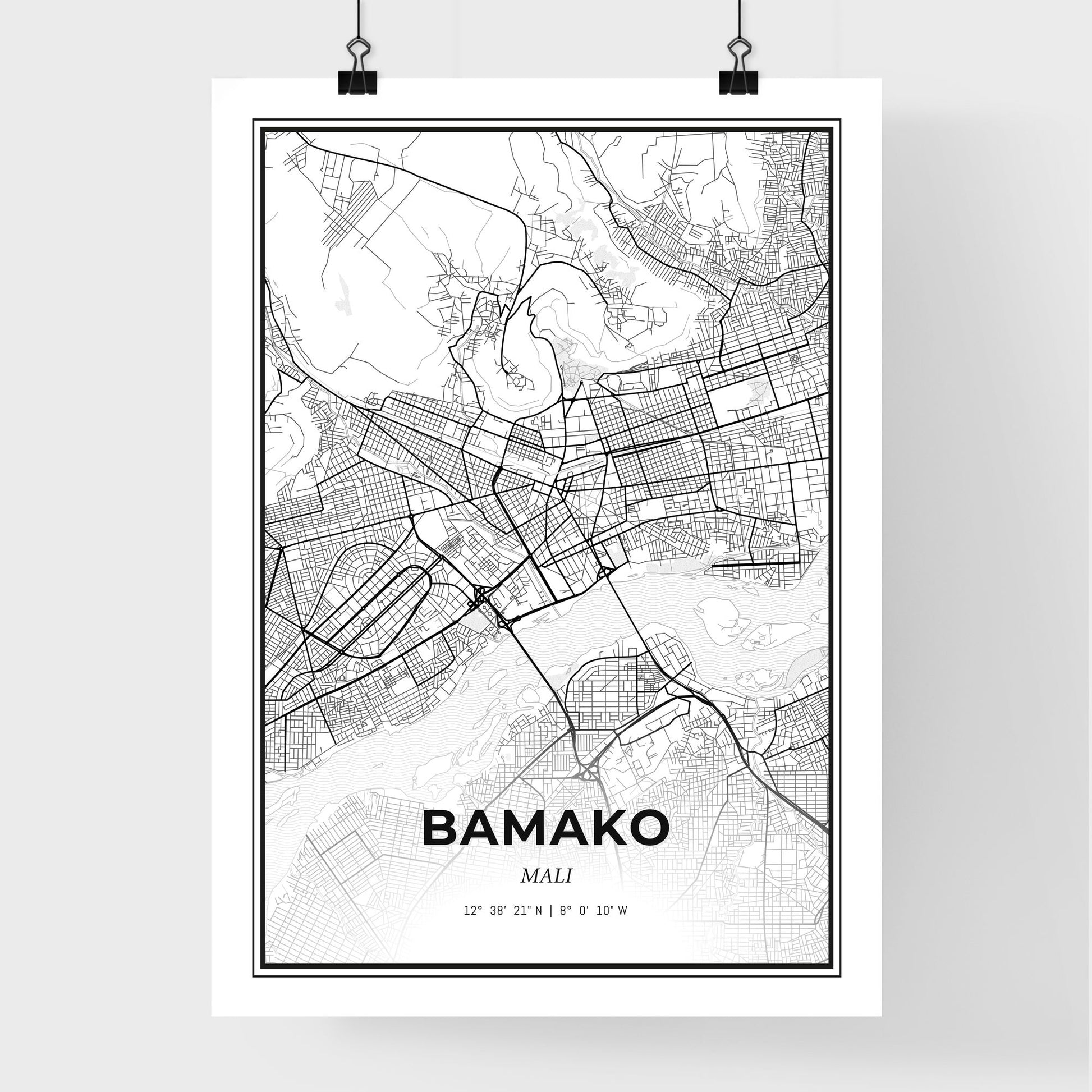 Bamako Mali - Premium City Map Poster