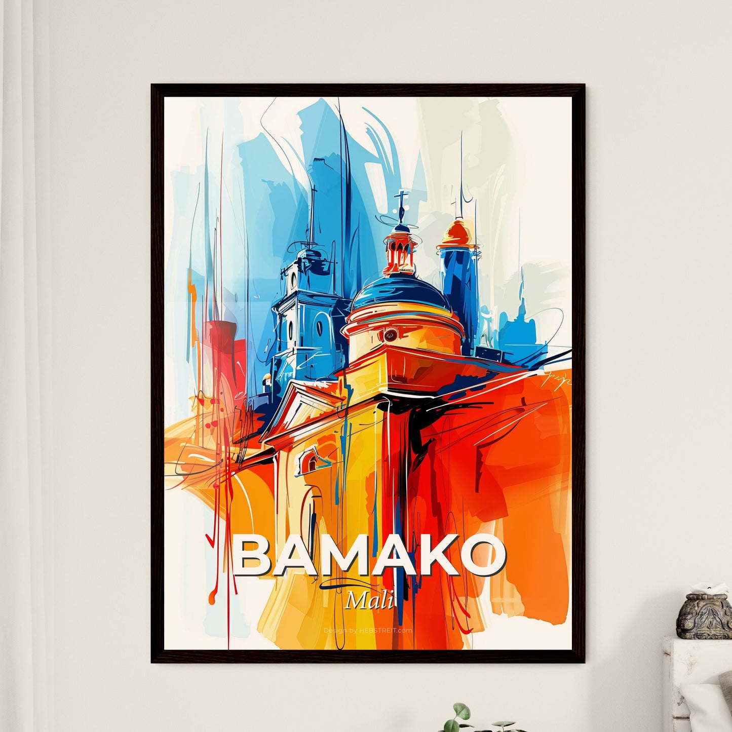 Vibrant Bamako, Mali - A Painting Of A Building