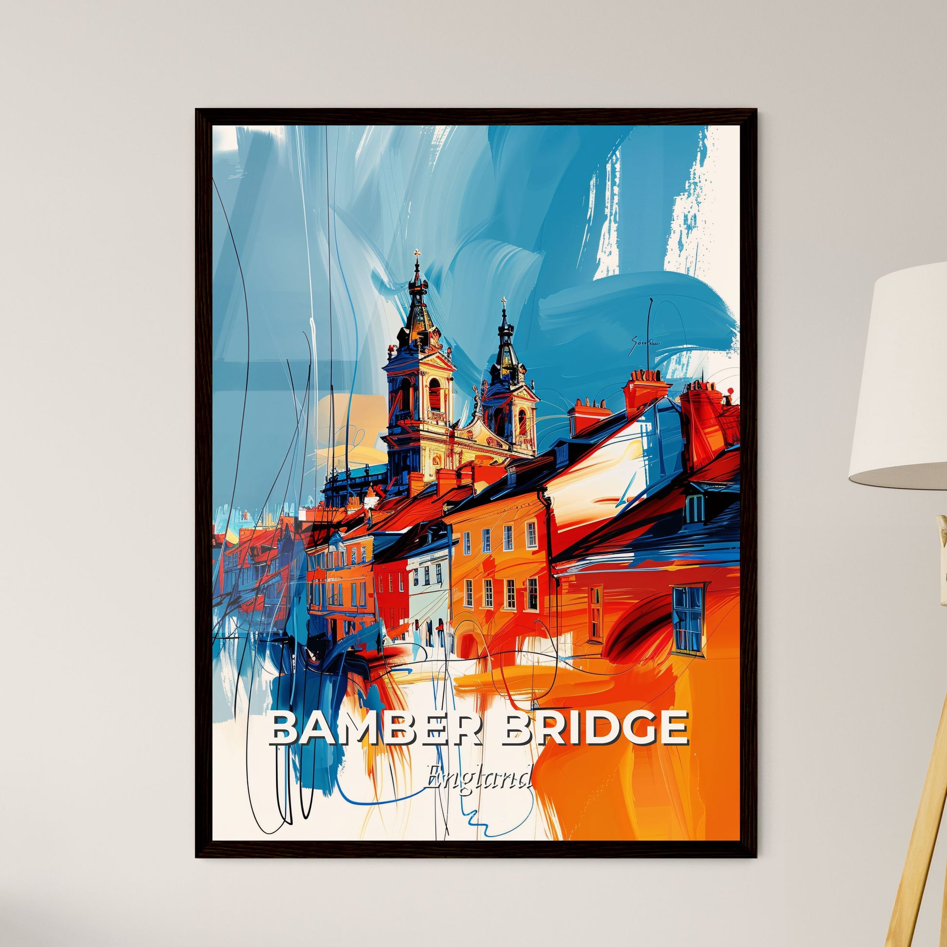 Vibrant Bamber Bridge, England - A Painting Of A City