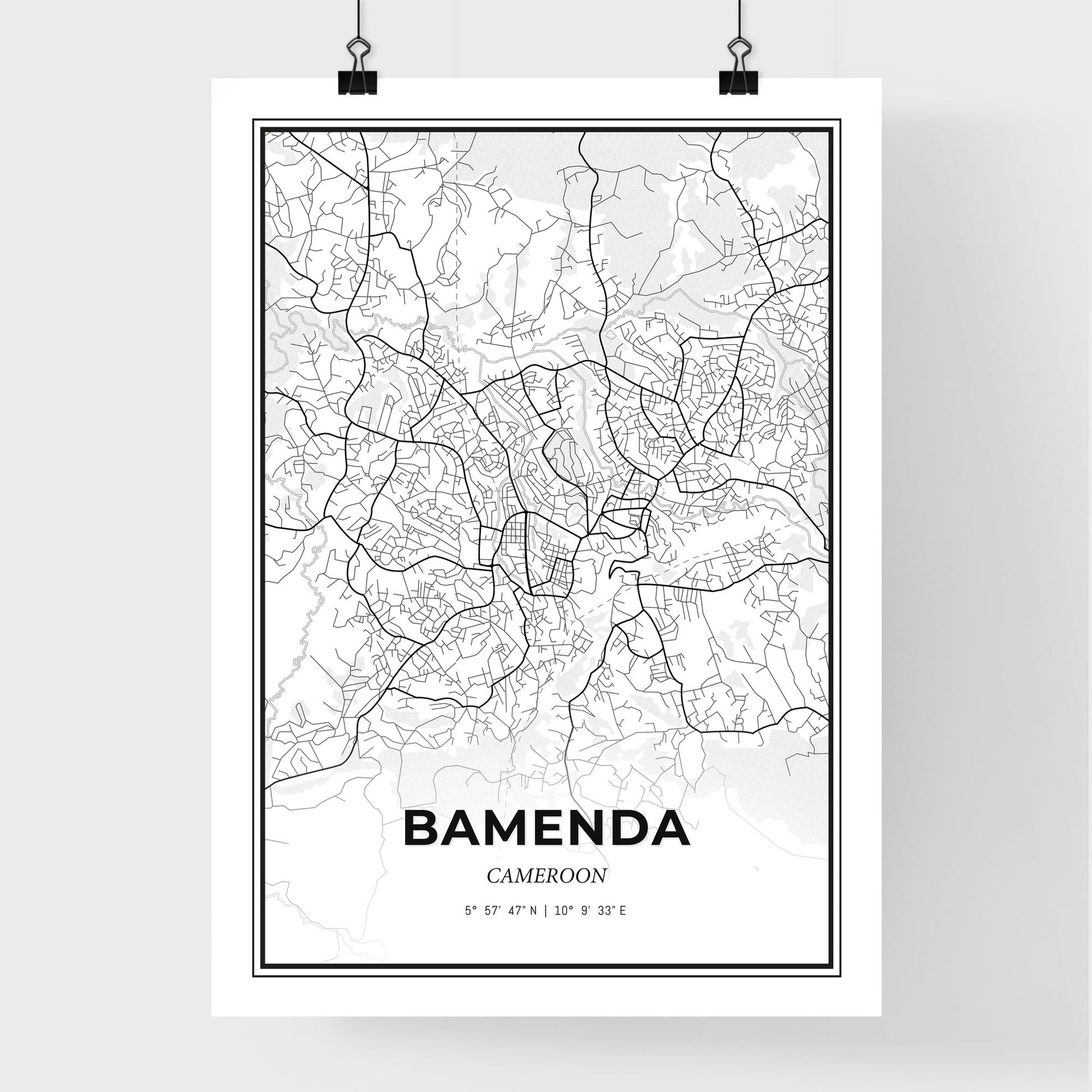 Bamenda Cameroon - Premium City Map Poster