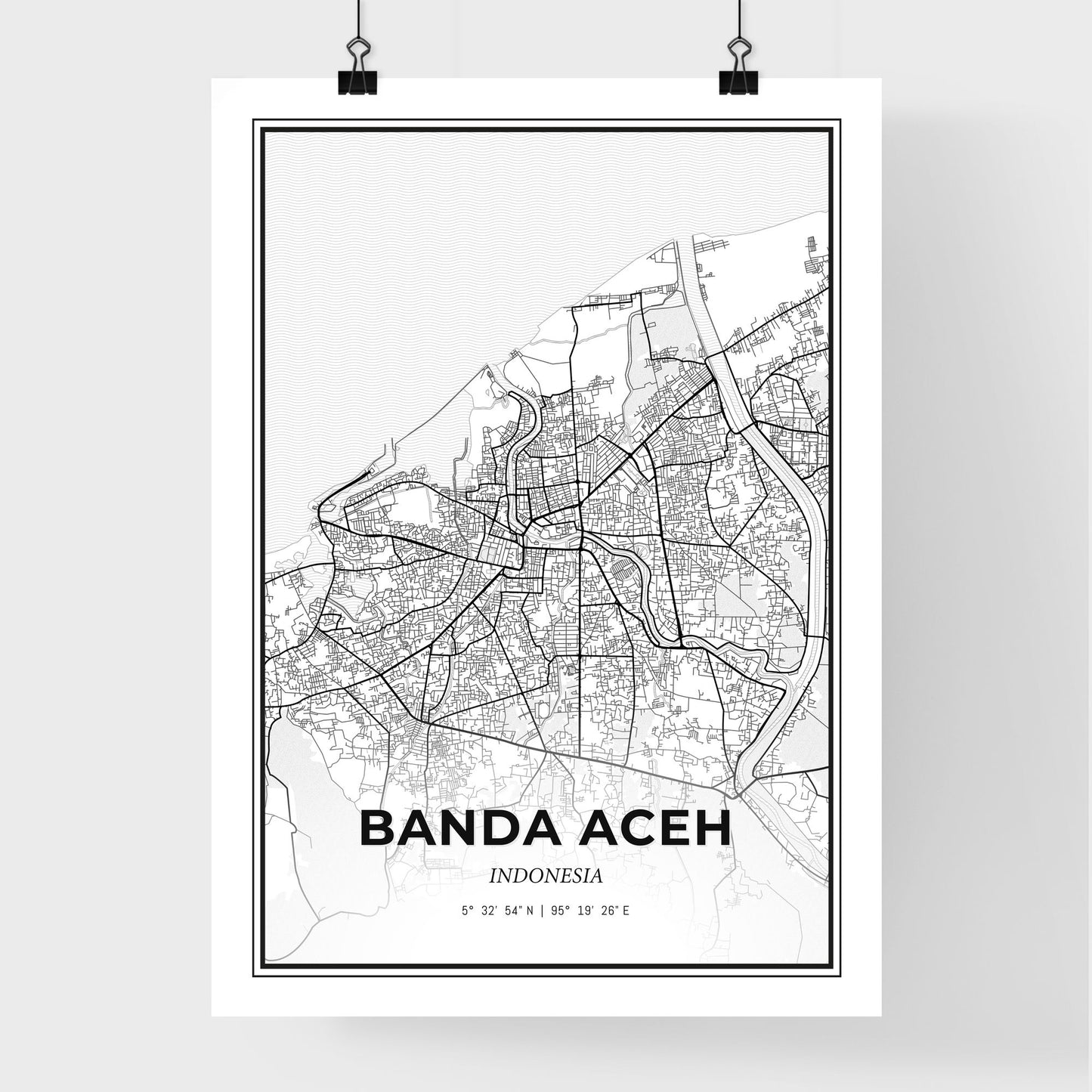 Banda Aceh Indonesia - Premium City Map Poster