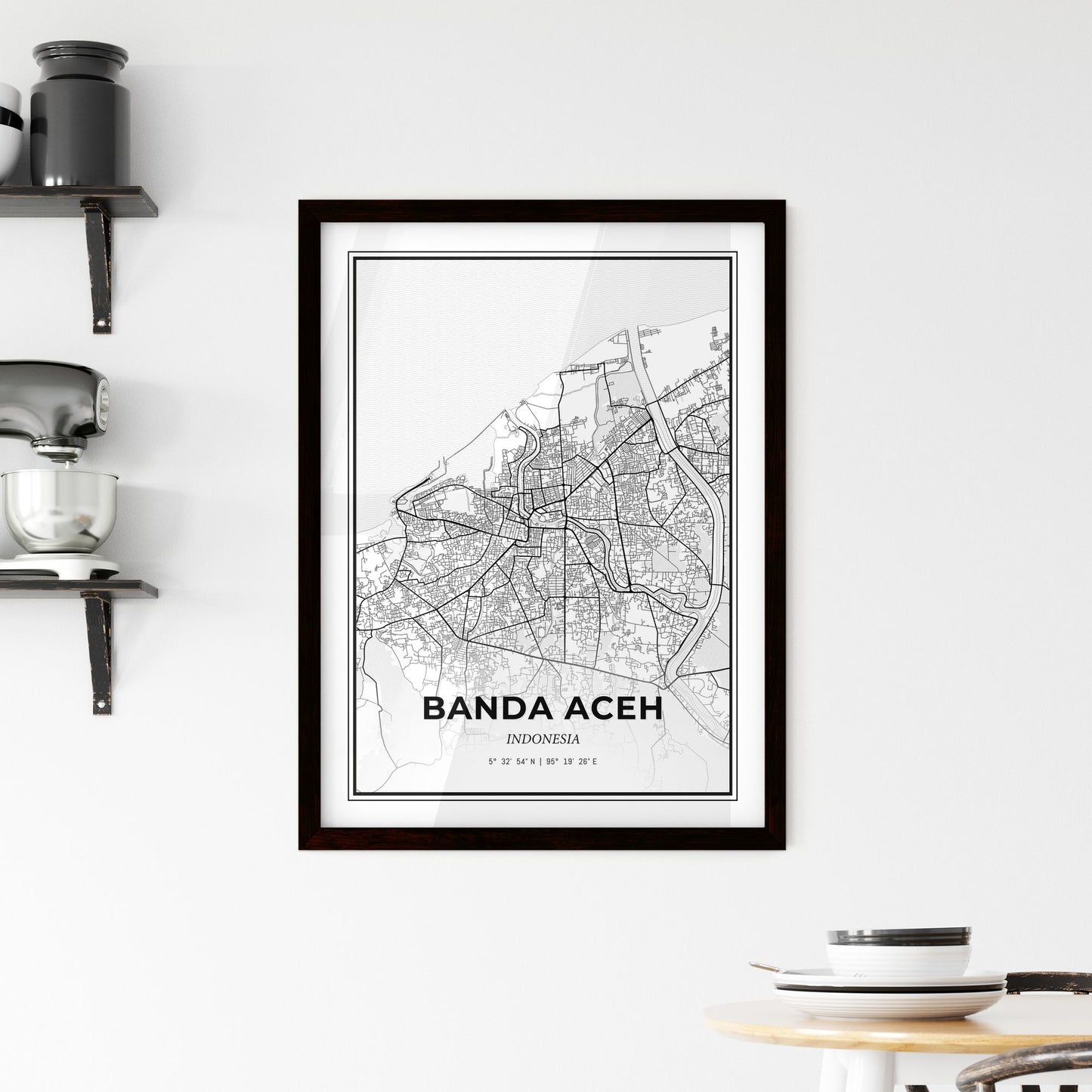 Banda Aceh Indonesia - Minimal City Map