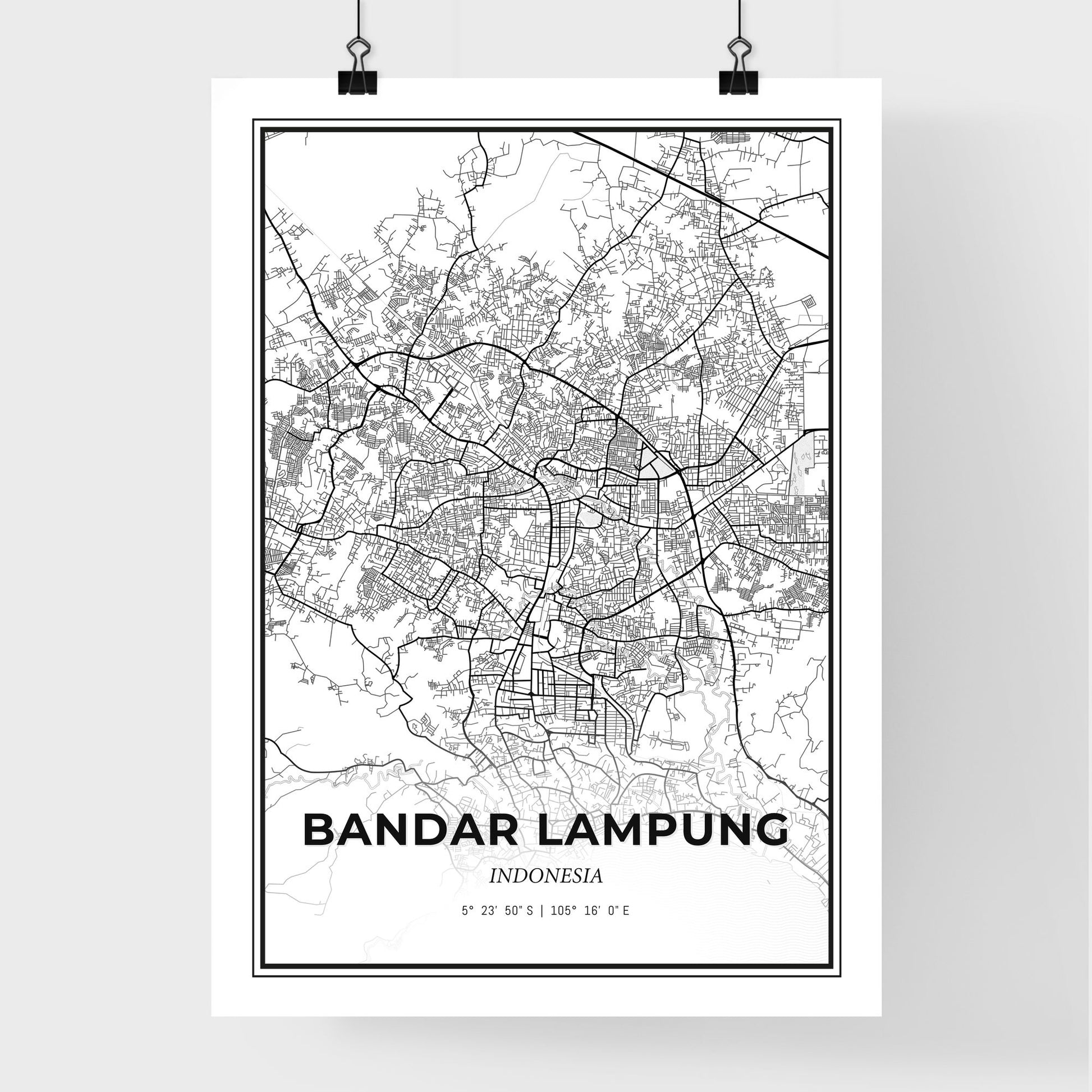 Bandar Lampung Indonesia - Premium City Map Poster