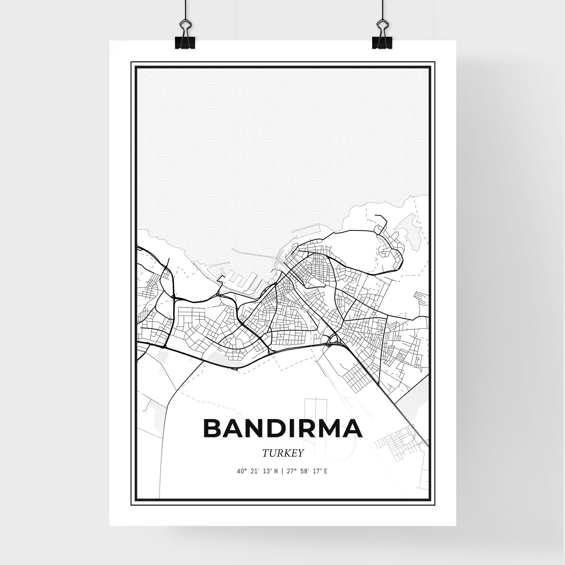 Bandırma Turkey - Premium City Map Poster