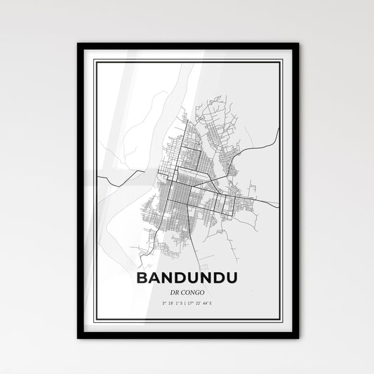 Bandundu DR Congo - Scandinavian Style City Map for Modern Home Decor