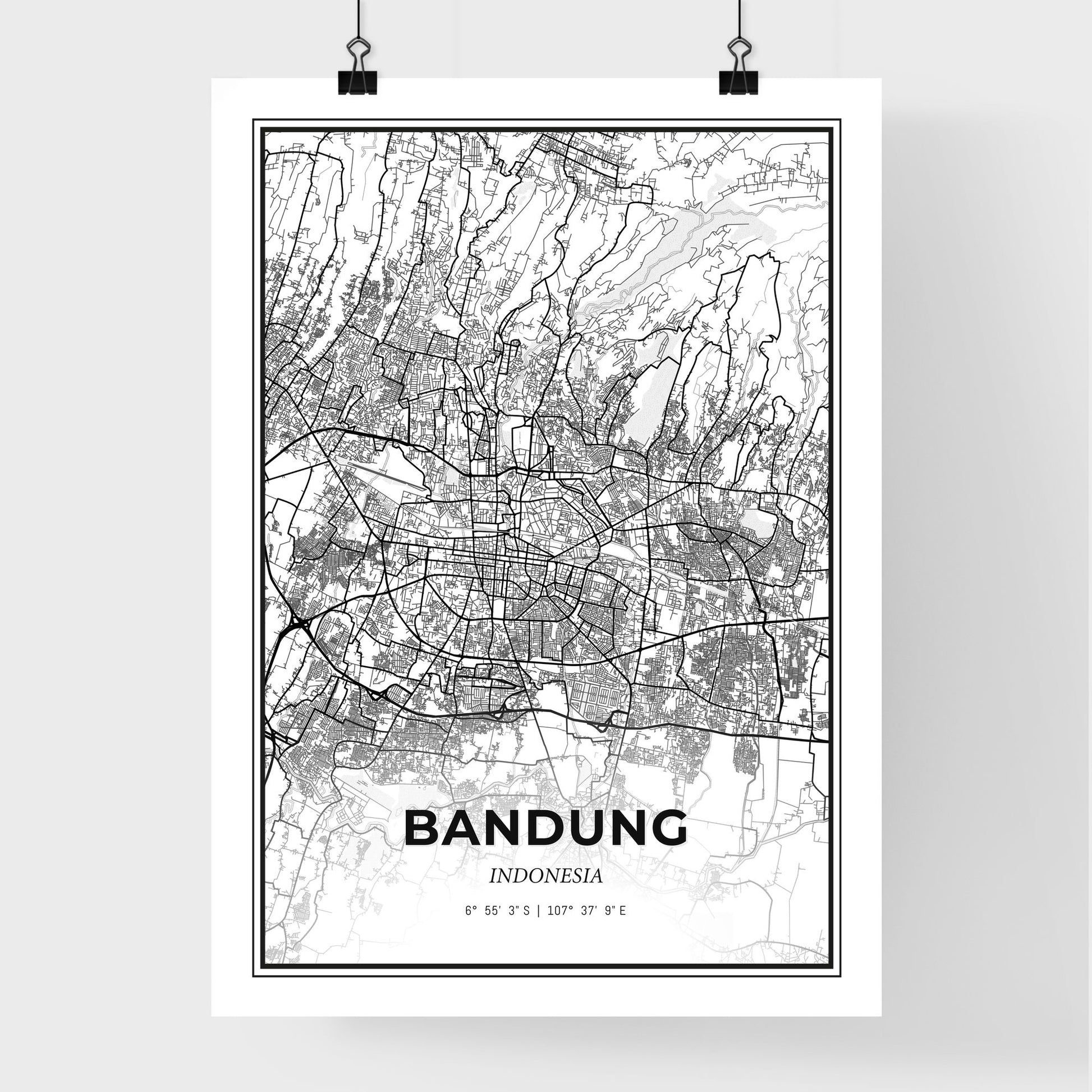 Bandung Indonesia - Premium City Map Poster