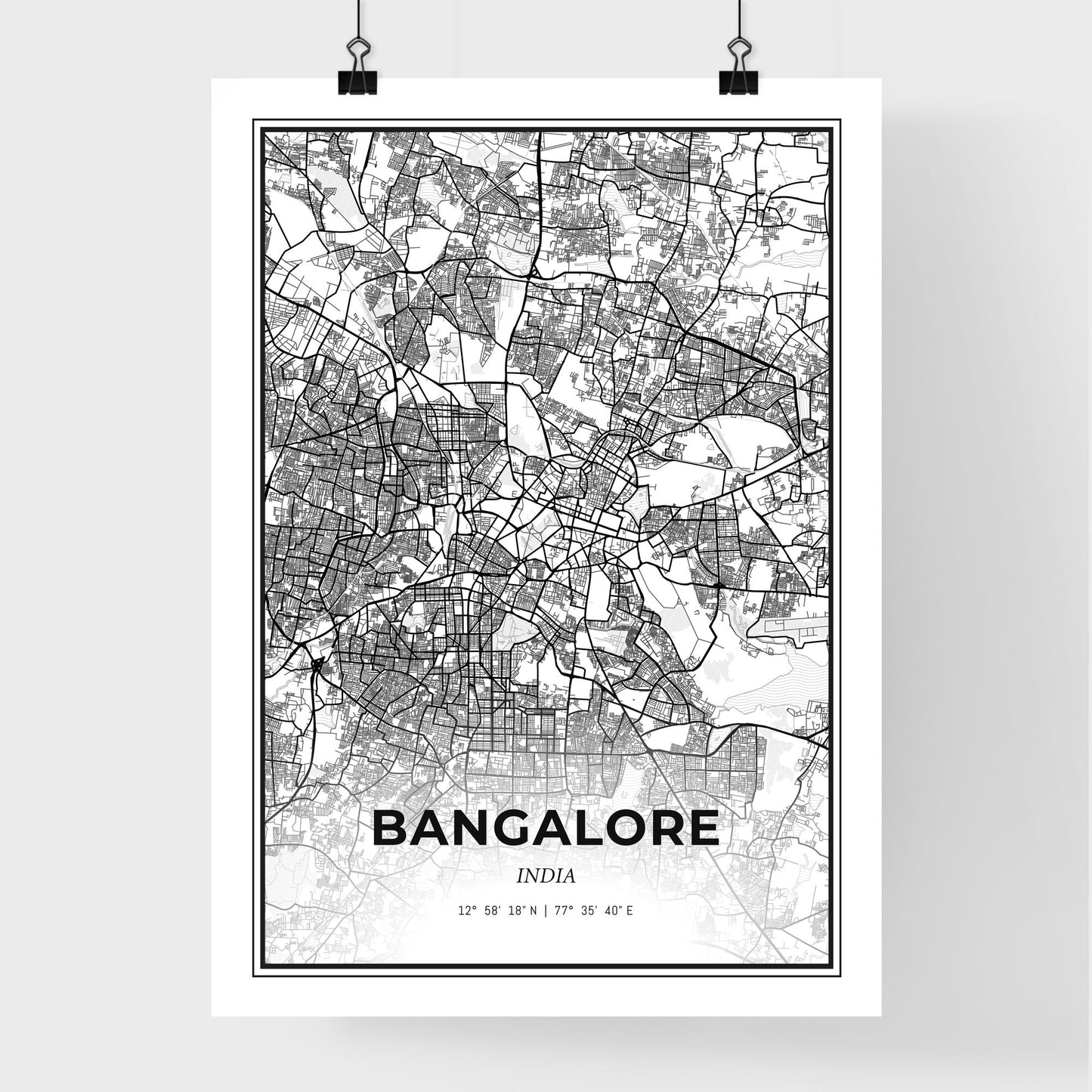 Bangalore India - Premium City Map Poster