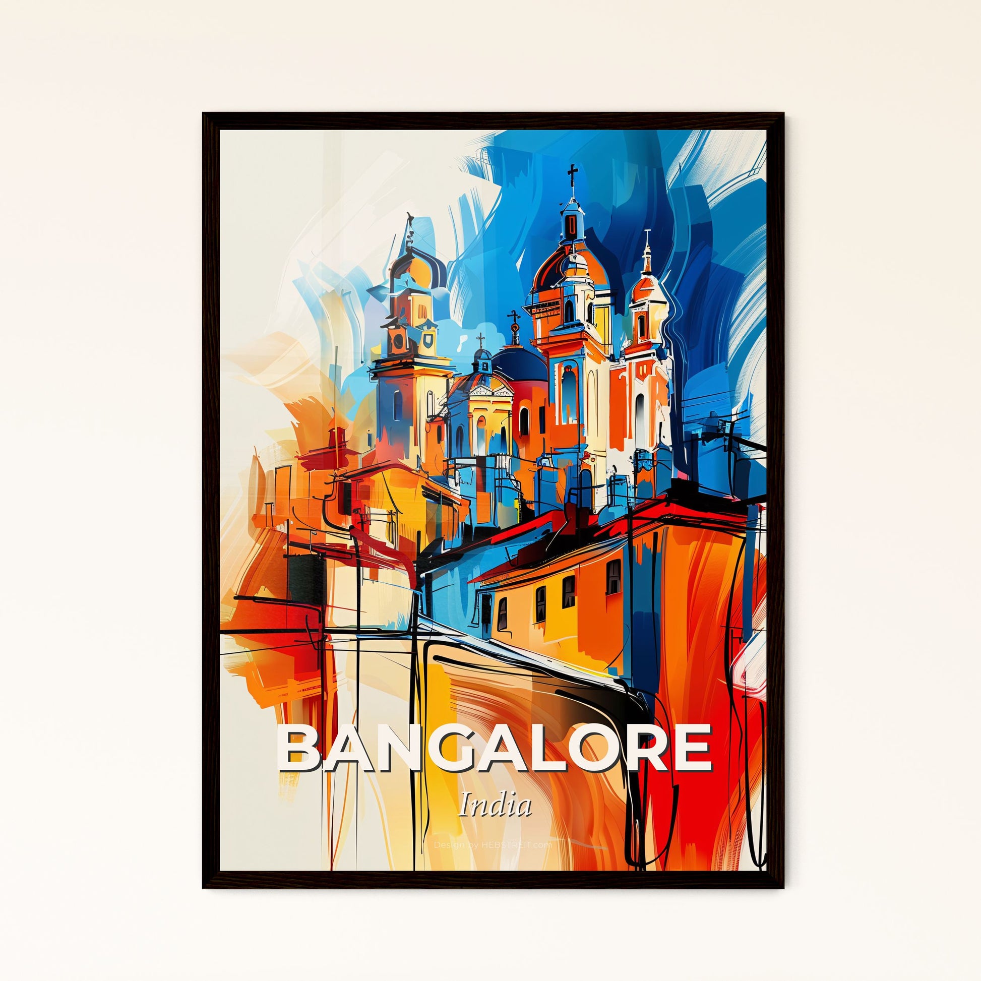 Vibrant Bangalore, India - A Painting Of A Building