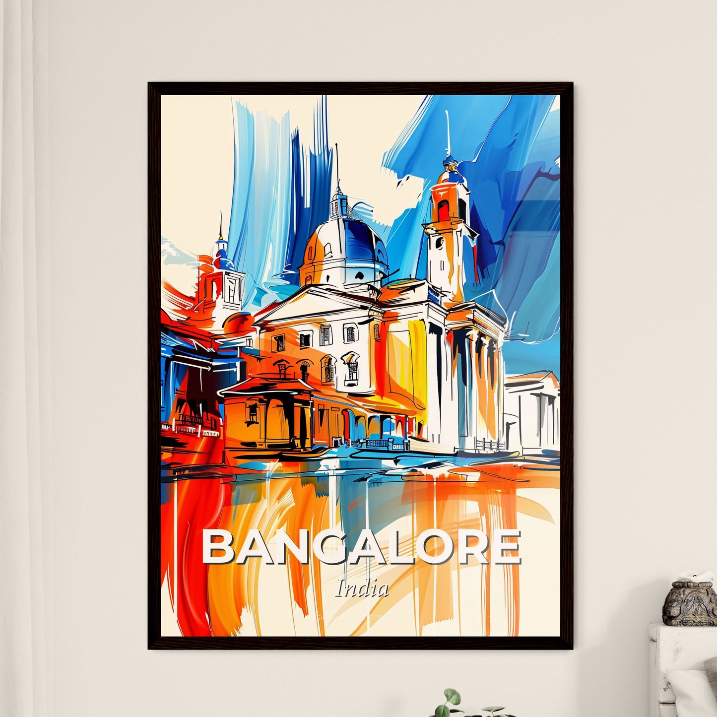 Vibrant Bangalore, India - A Painting Of A Building