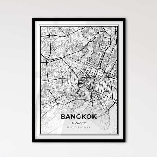 Bangkok Thailand - Scandinavian Style City Map for Modern Home Decor