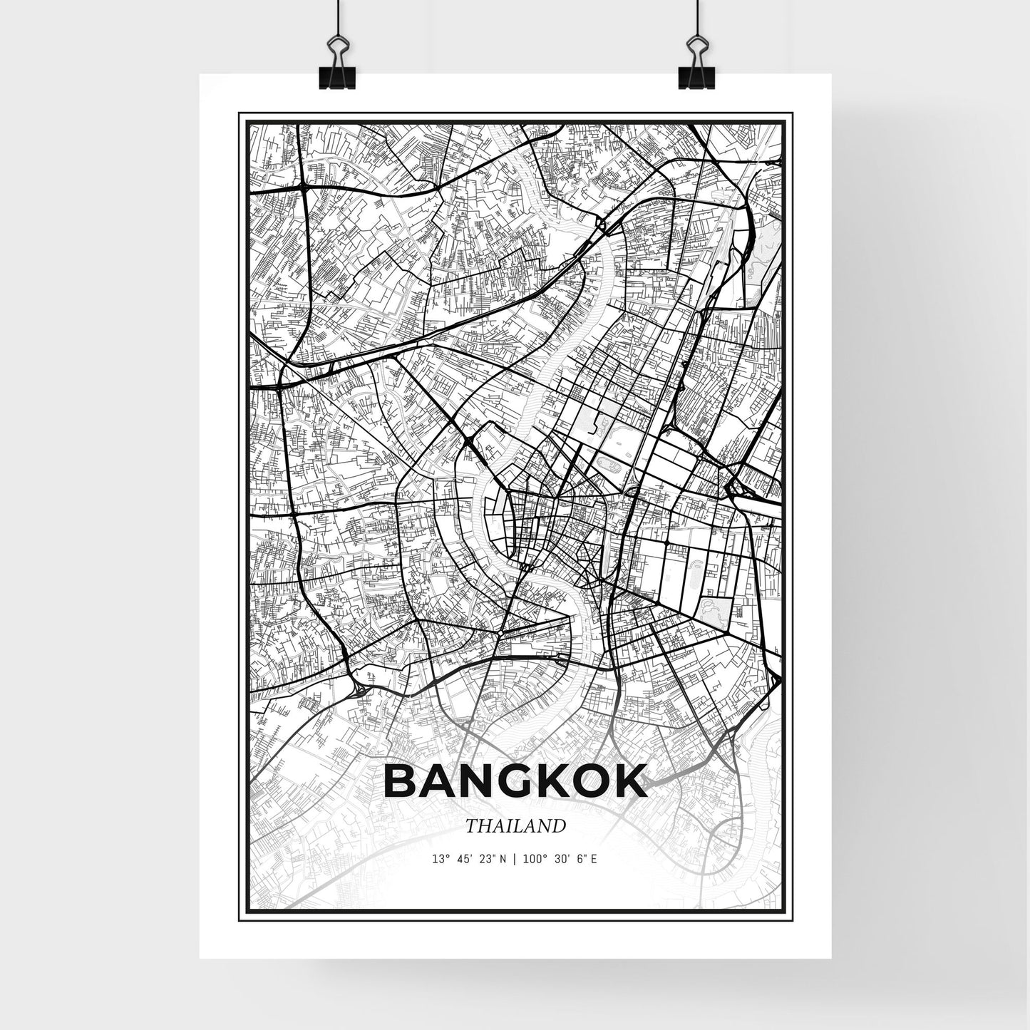 Bangkok Thailand - Premium City Map Poster