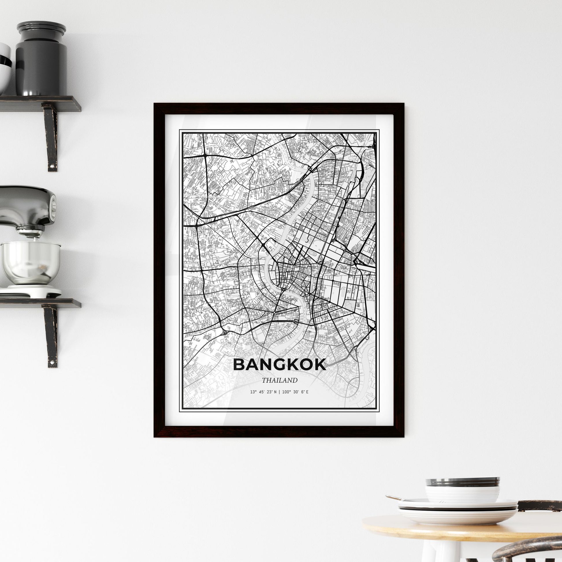 Bangkok Thailand - Minimal City Map