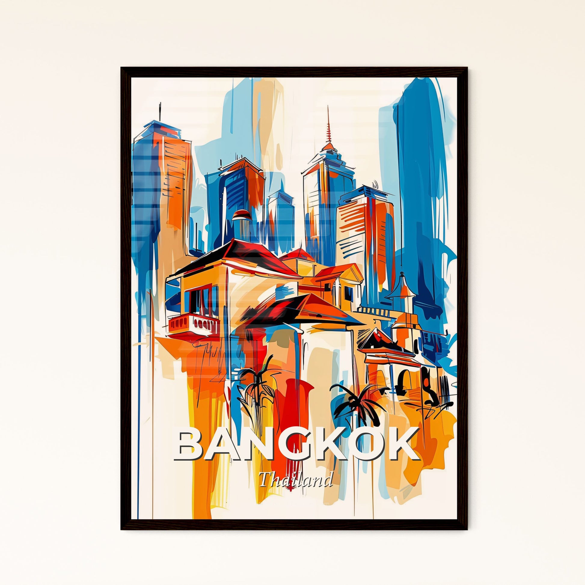 Vibrant Bangkok, Thailand - A Painting Of A City