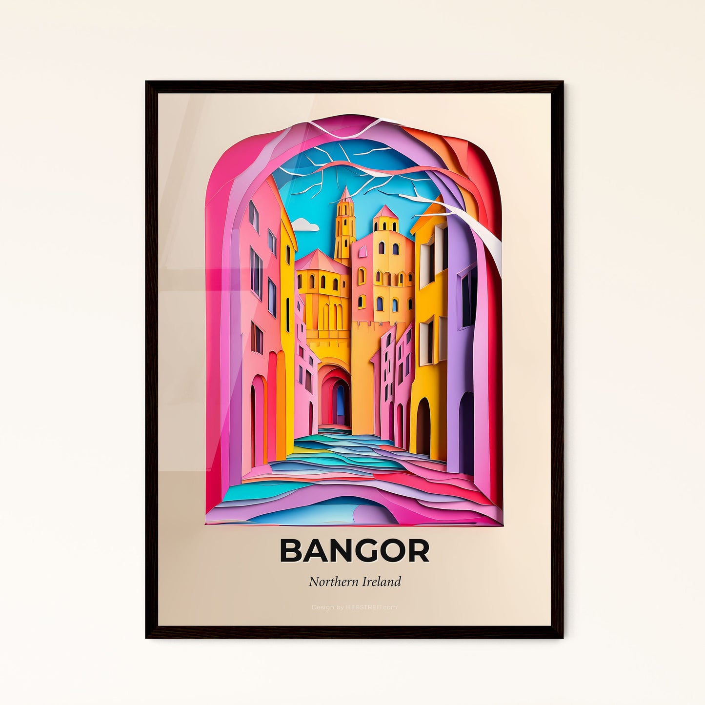 Vivid Bangor, Northern Ireland, Papercut Print