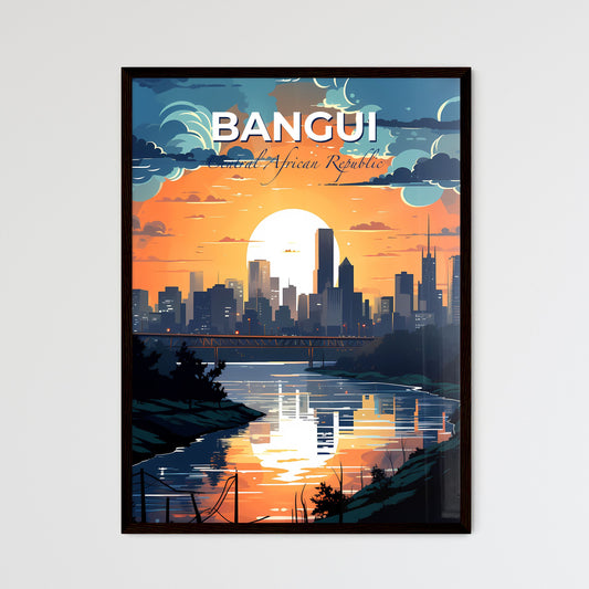 Abstract Colorful Bangui Cityscape Mixed Media Digital Painting Skyline Architecture River Bridge Central African Republic Default Title