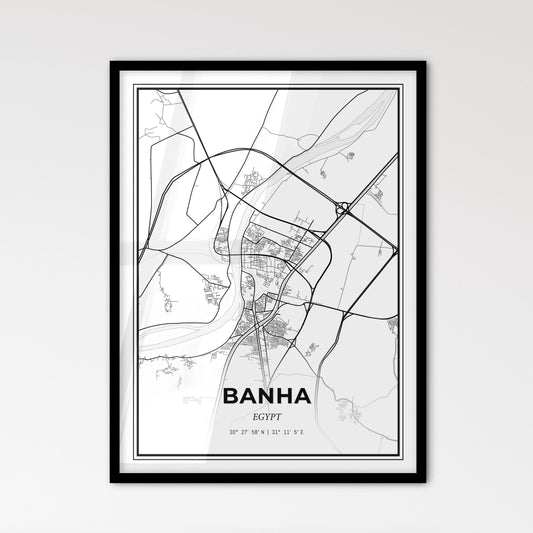 Banha Egypt - Scandinavian Style City Map for Modern Home Decor