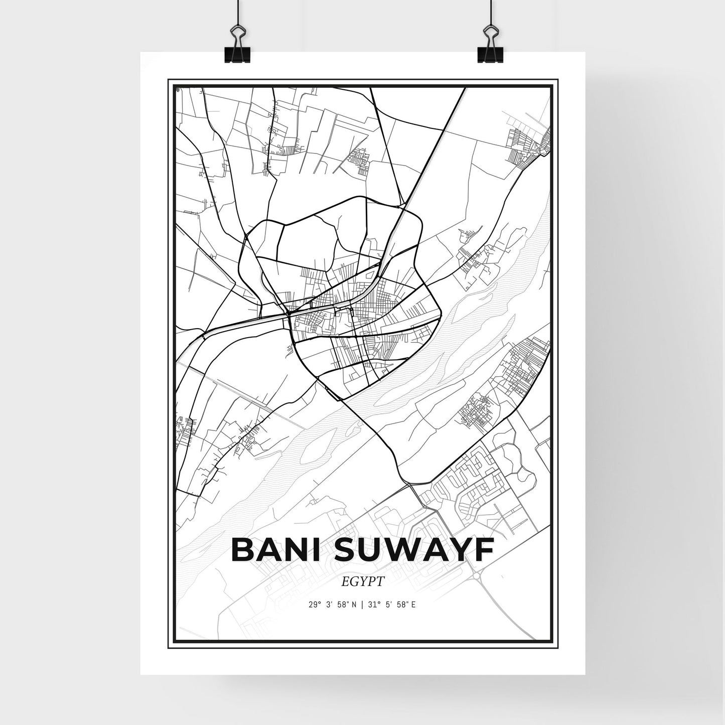 Bani Suwayf Egypt - Premium City Map Poster