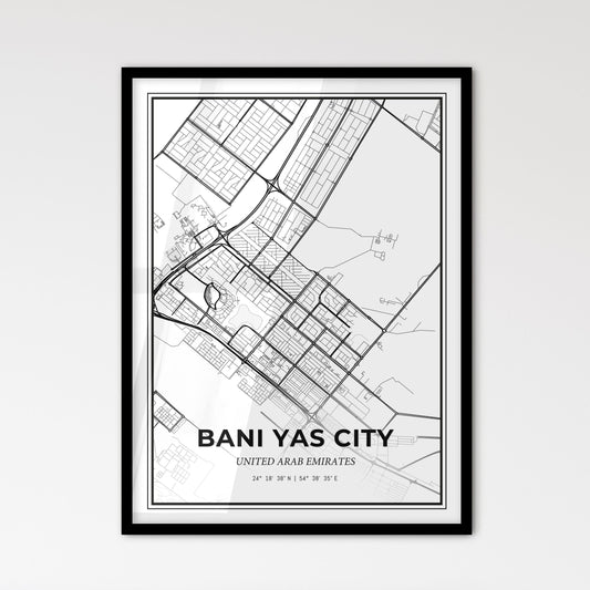 Bani Yas City United Arab Emirates - Scandinavian Style City Map for Modern Home Decor