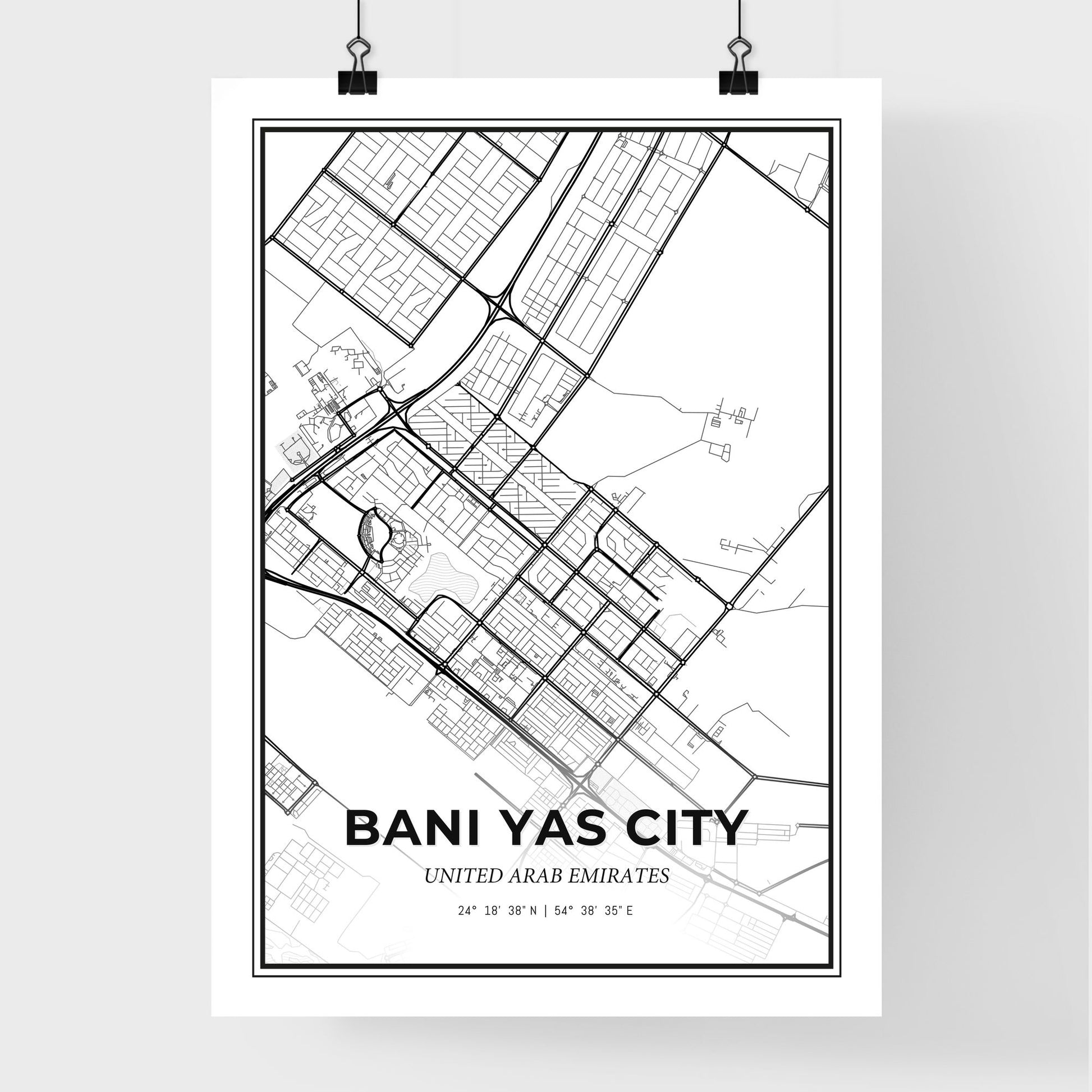 Bani Yas City United Arab Emirates - Premium City Map Poster