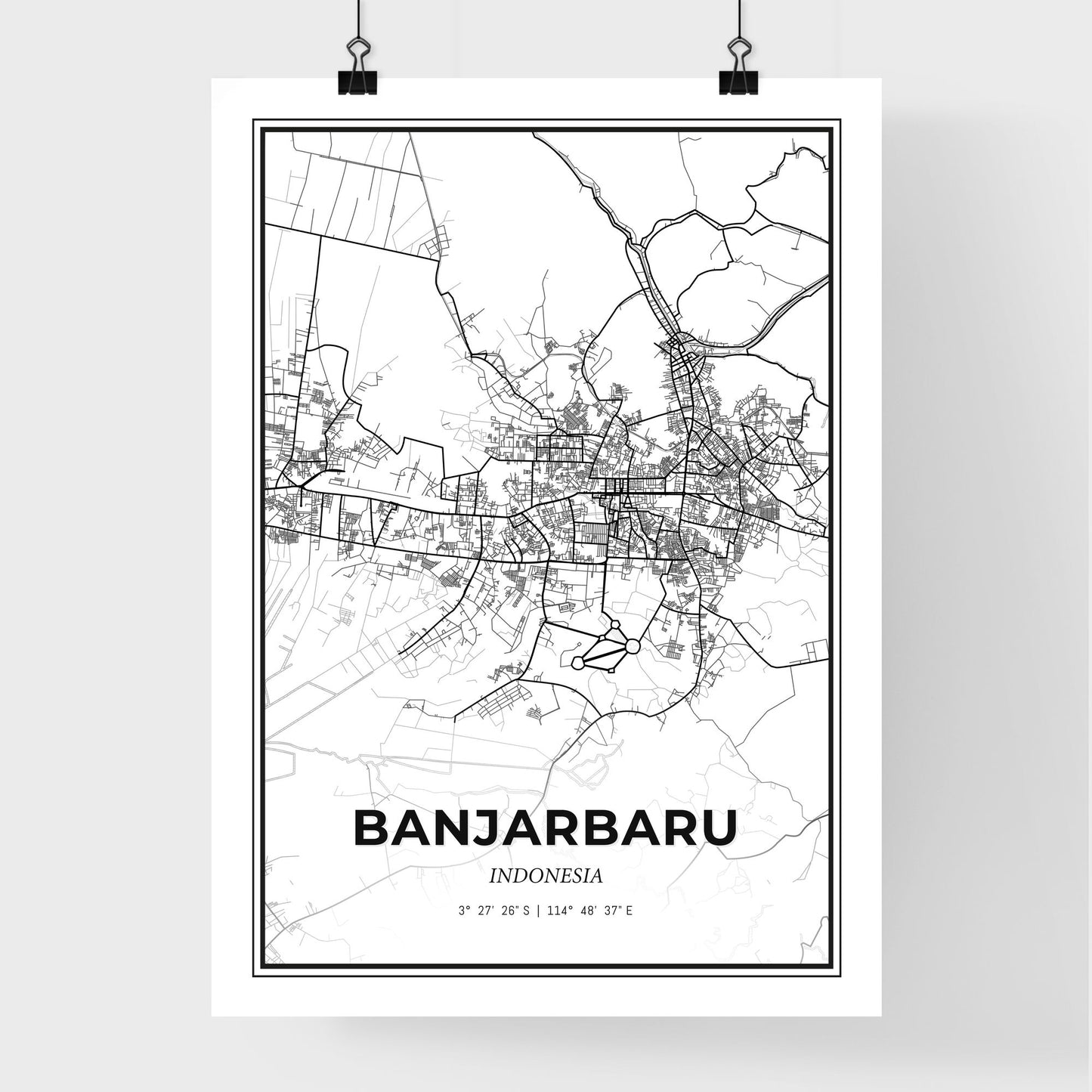 Banjarbaru Indonesia - Premium City Map Poster