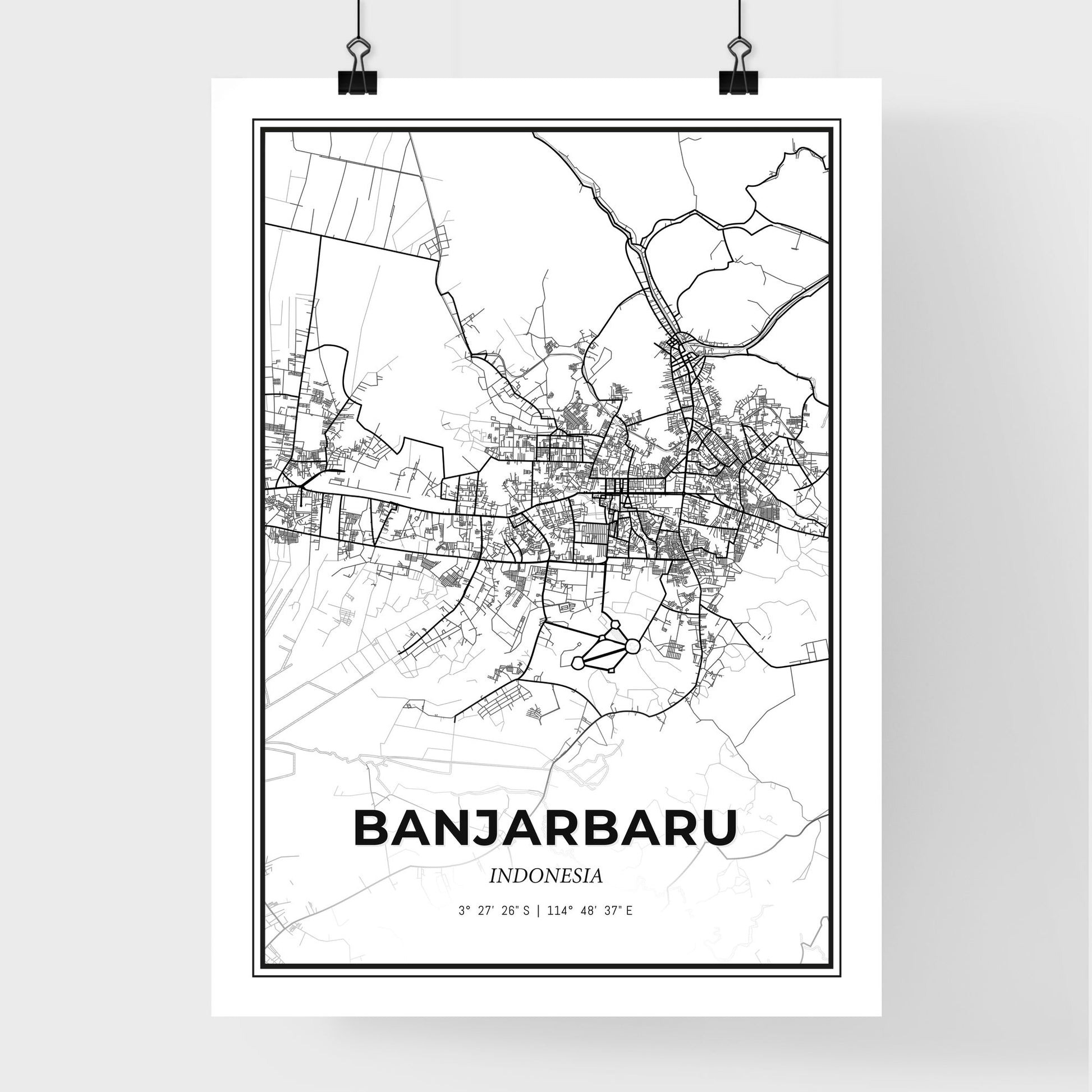 Banjarbaru Indonesia - Premium City Map Poster