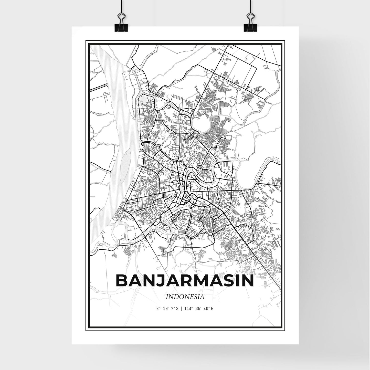 Banjarmasin Indonesia - Premium City Map Poster