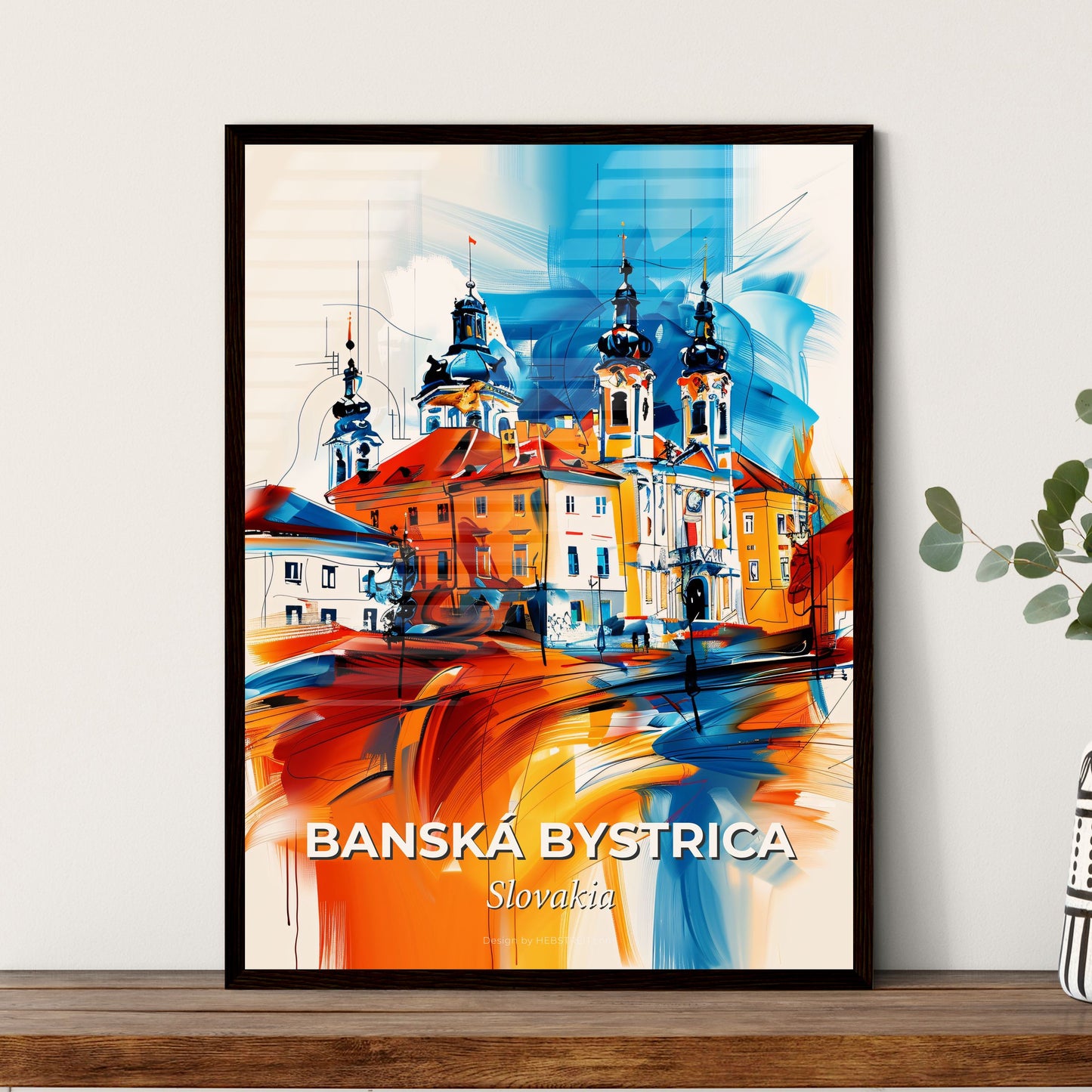 Vibrant Banská Bystrica, Slovakia - A Painting Of A Building