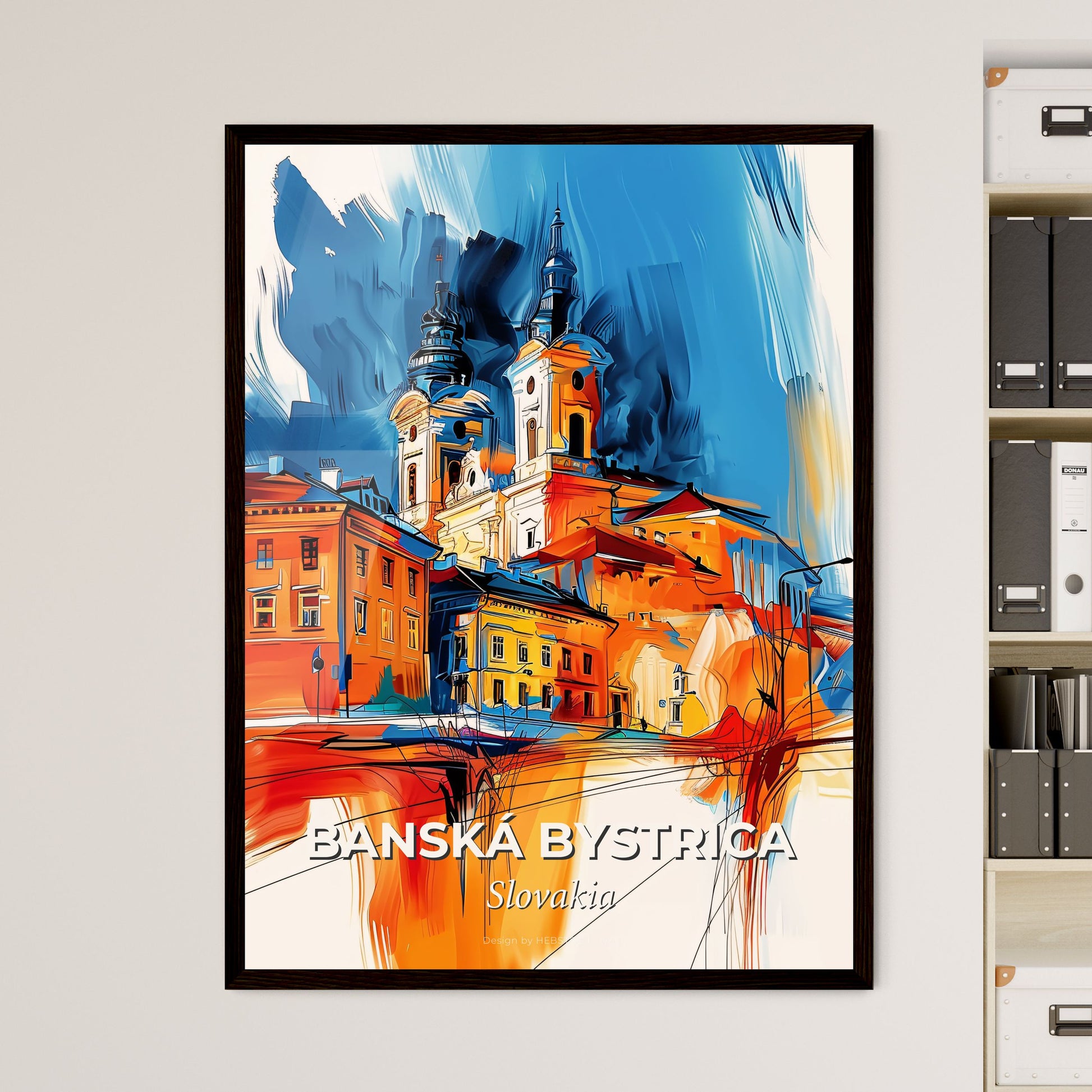 Vibrant Banská Bystrica, Slovakia - A Painting Of A Building