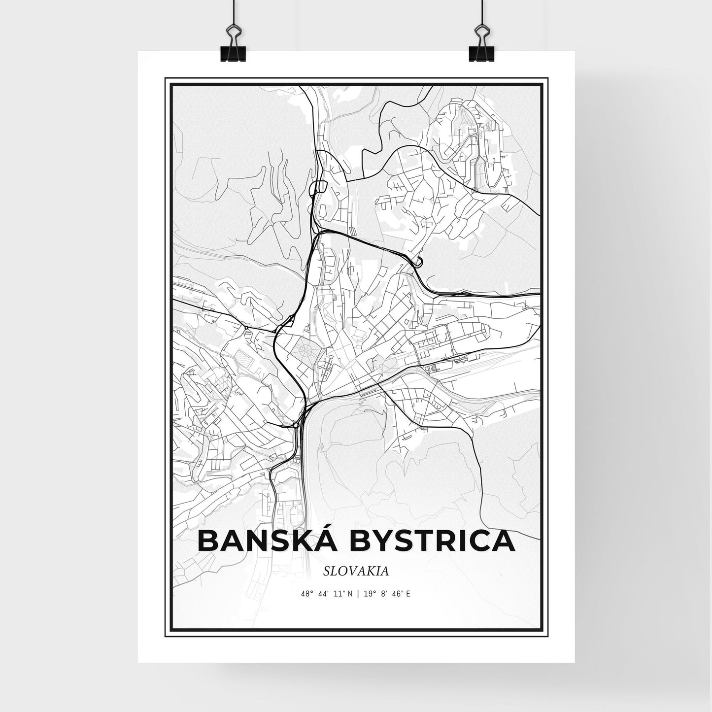 Banská Bystrica Slovakia - Premium City Map Poster