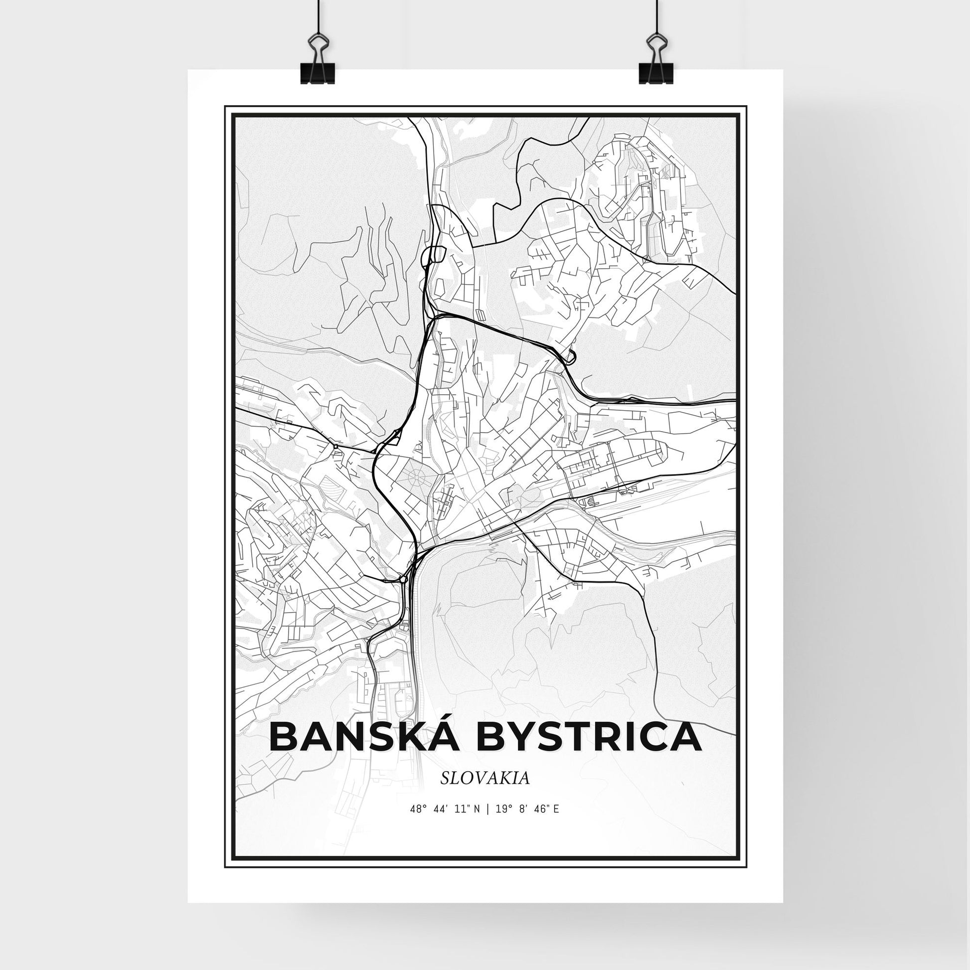 Banská Bystrica Slovakia - Premium City Map Poster