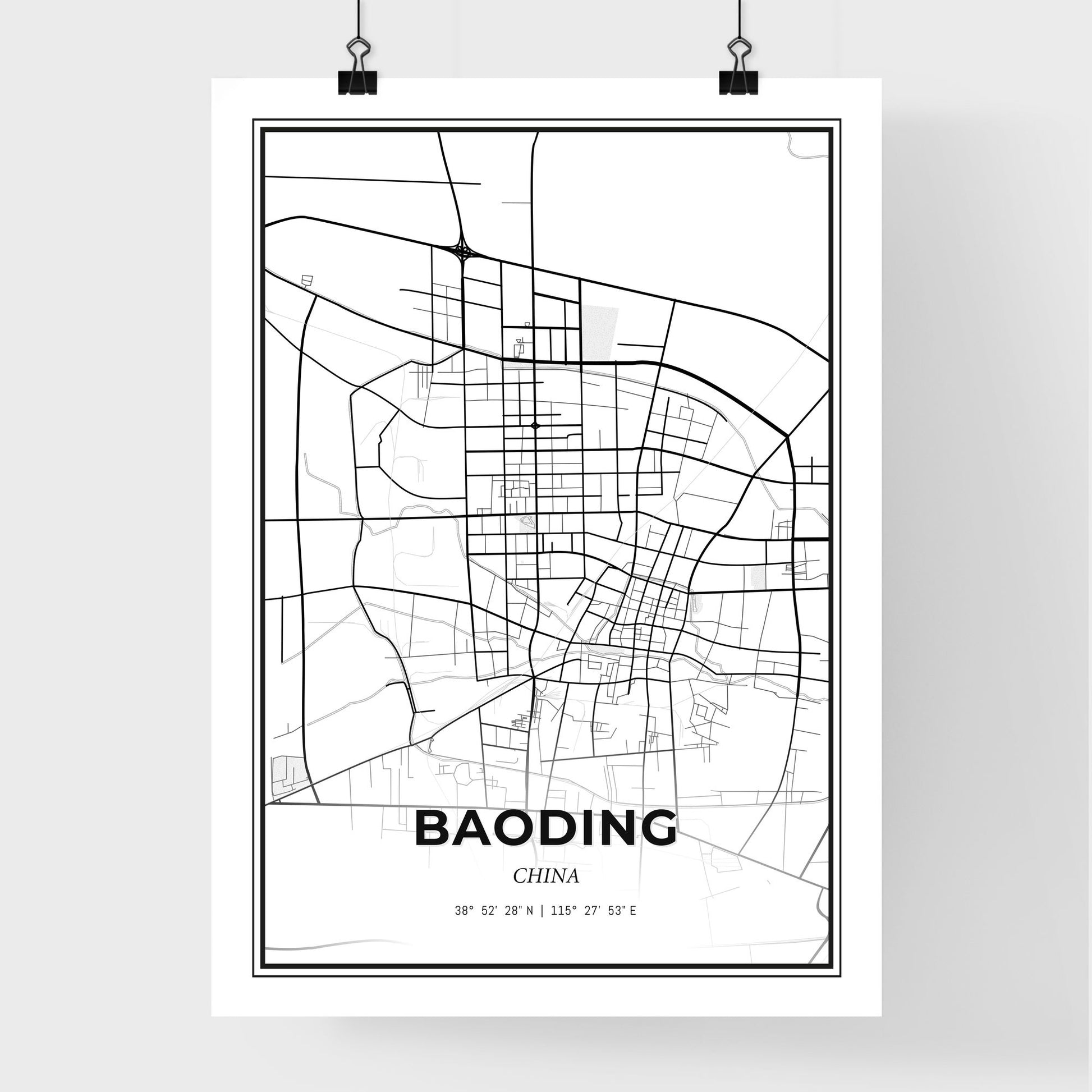 Baoding China - Premium City Map Poster