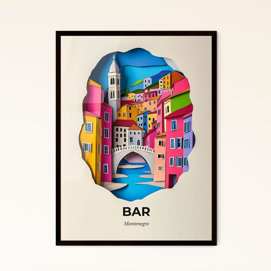 Vivid Bar, Montenegro - a paper cut of a city with a bridge