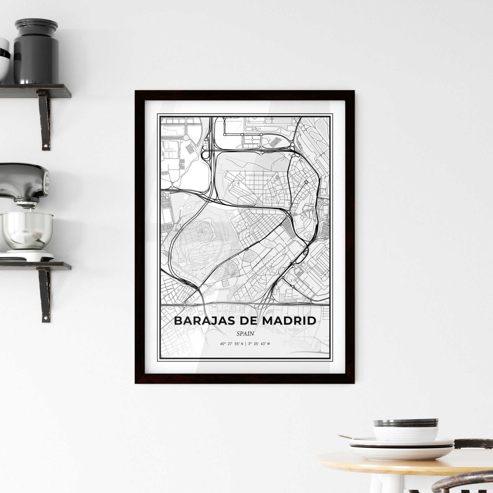 Barajas de Madrid Spain - Minimal City Map