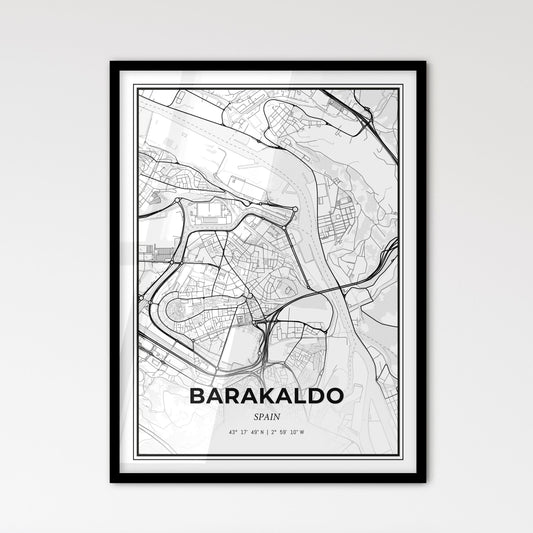 Barakaldo Spain - Scandinavian Style City Map for Modern Home Decor