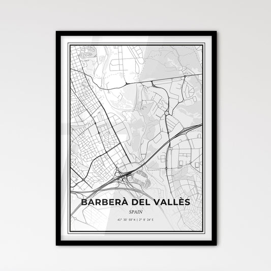 Barberà del Vallès Spain - Scandinavian Style City Map for Modern Home Decor