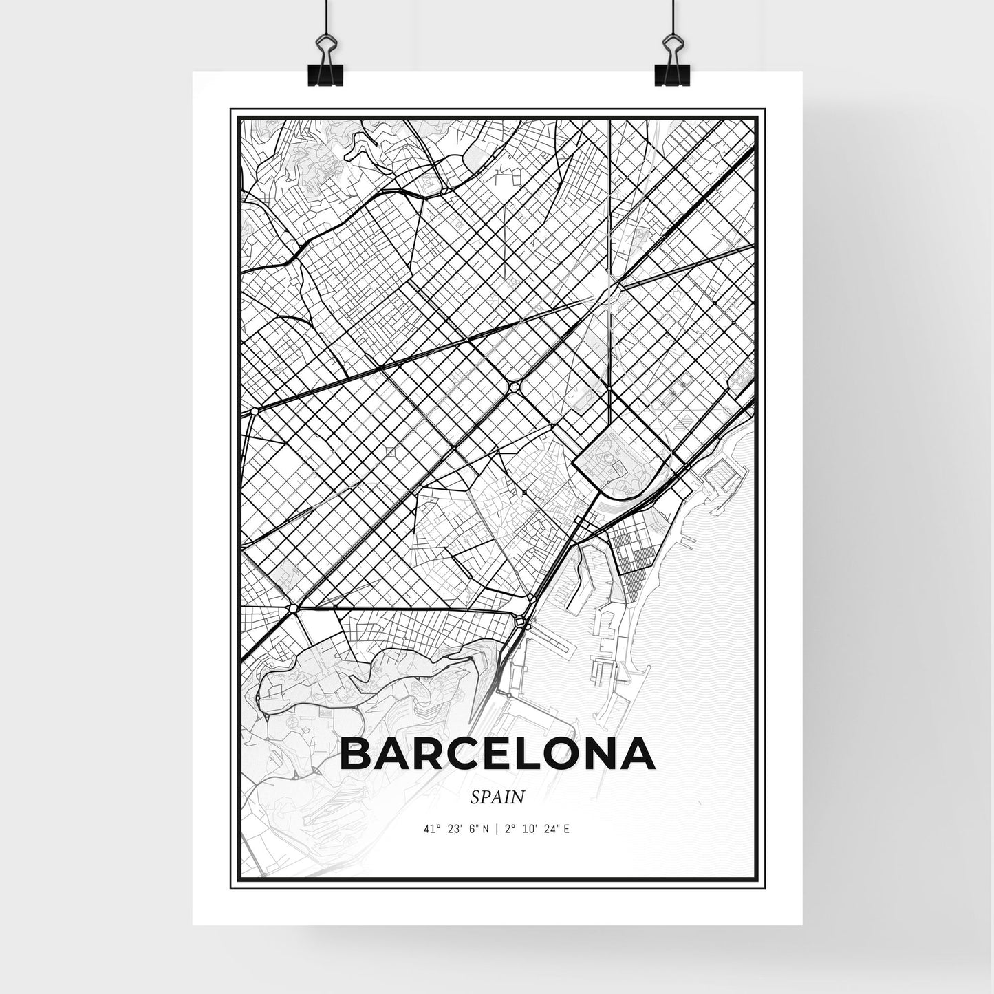 Barcelona Spain - Premium City Map Poster