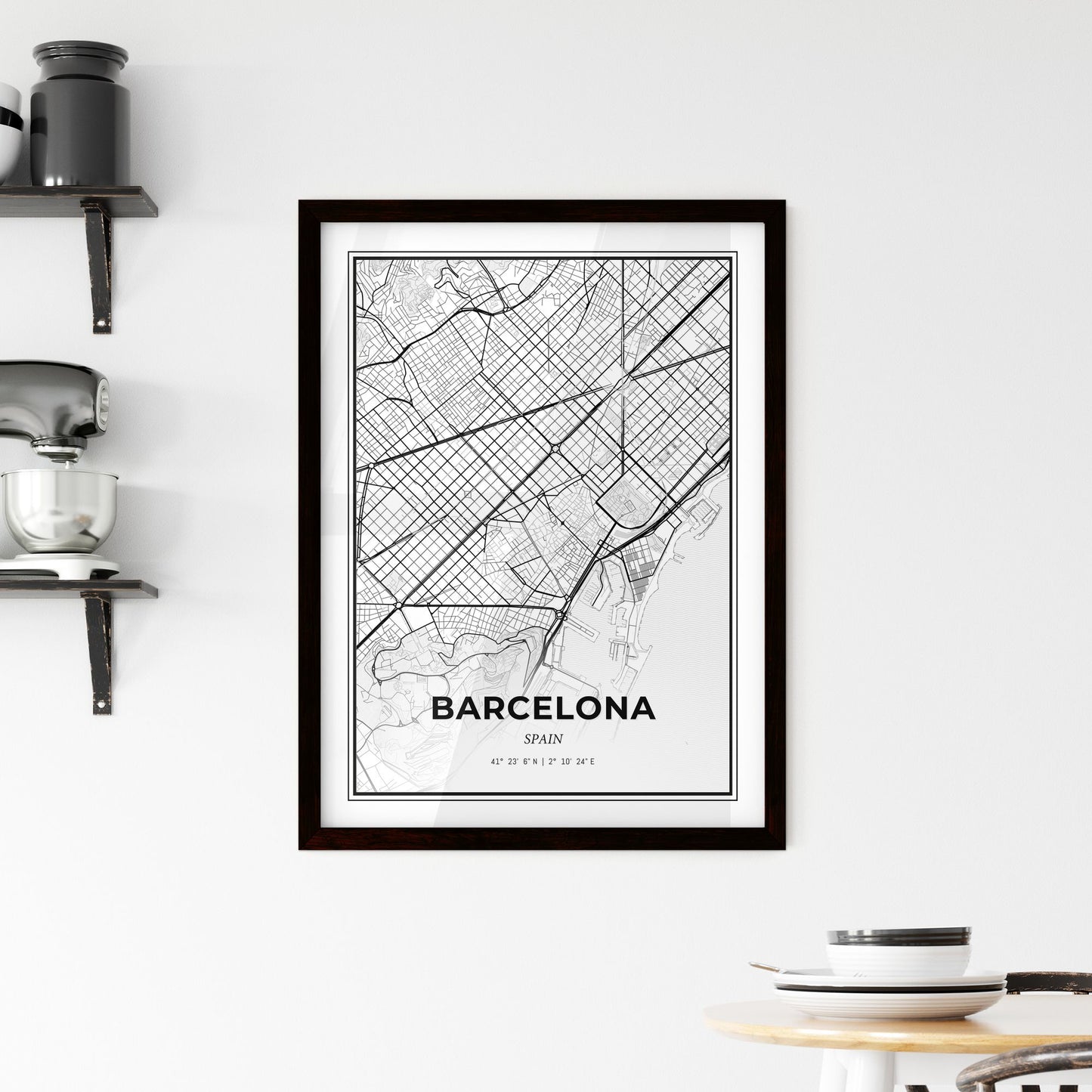 Barcelona Spain - Minimal City Map