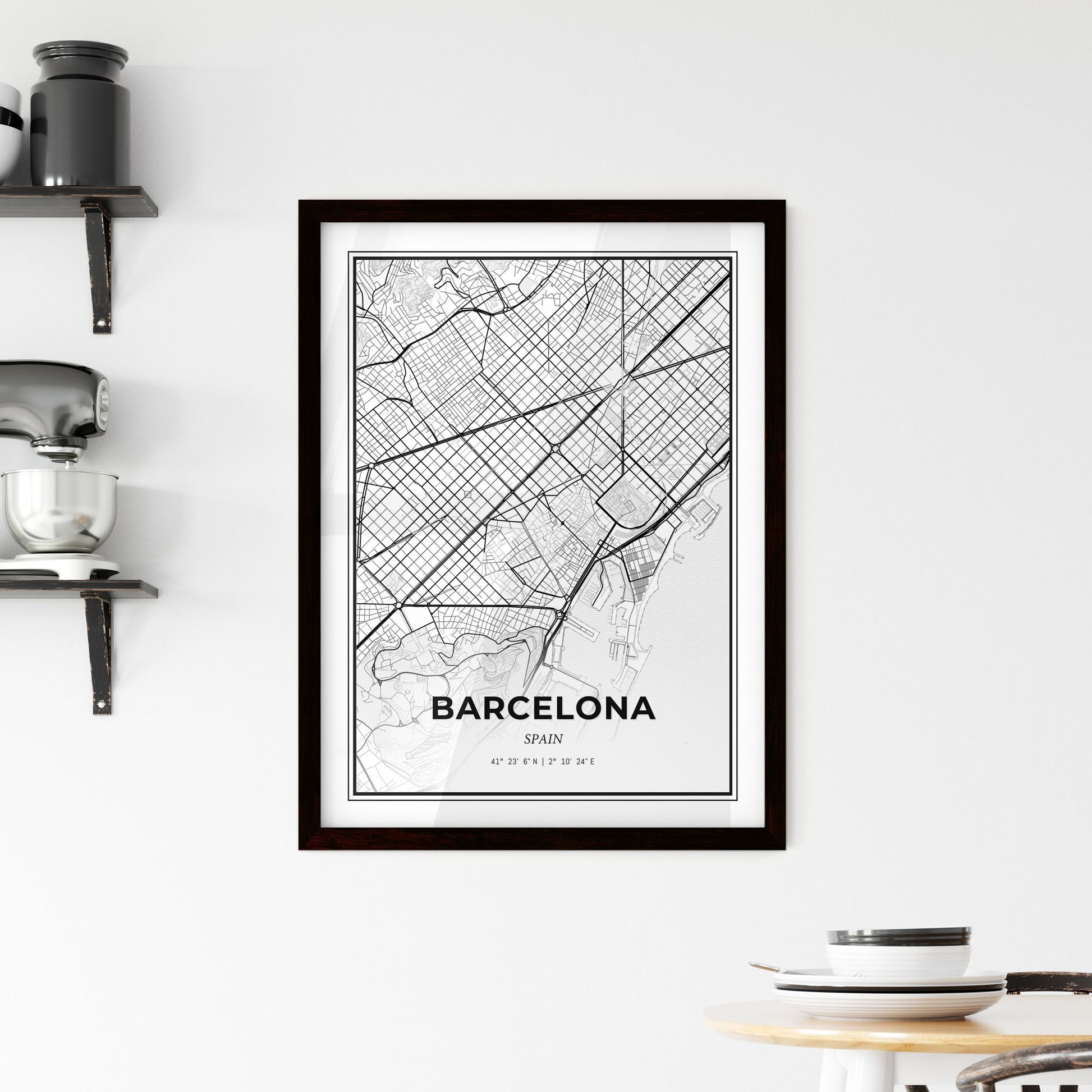 Barcelona Spain - Minimal City Map