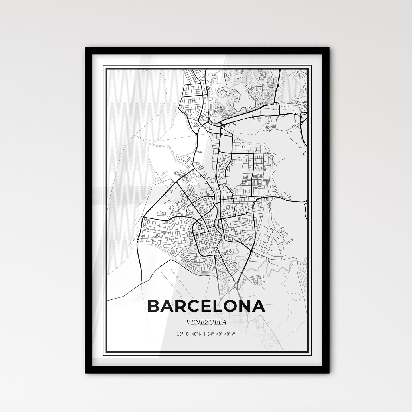 Barcelona Venezuela - Scandinavian Style City Map for Modern Home Decor