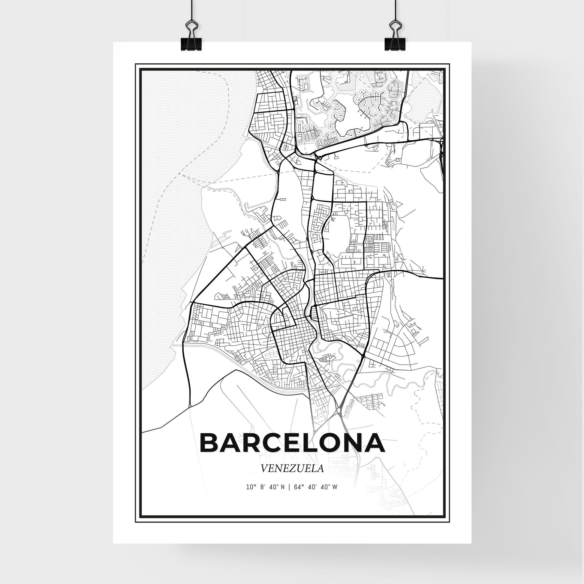 Barcelona Venezuela - Premium City Map Poster