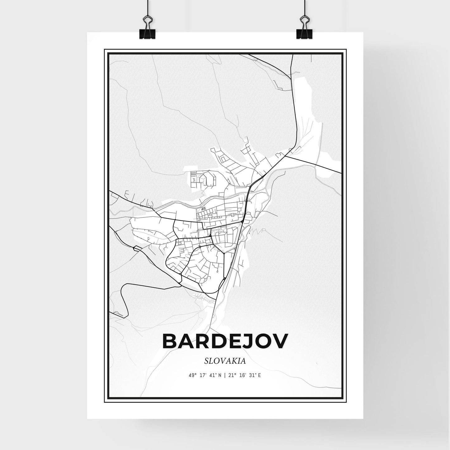 Bardejov Slovakia - Premium City Map Poster