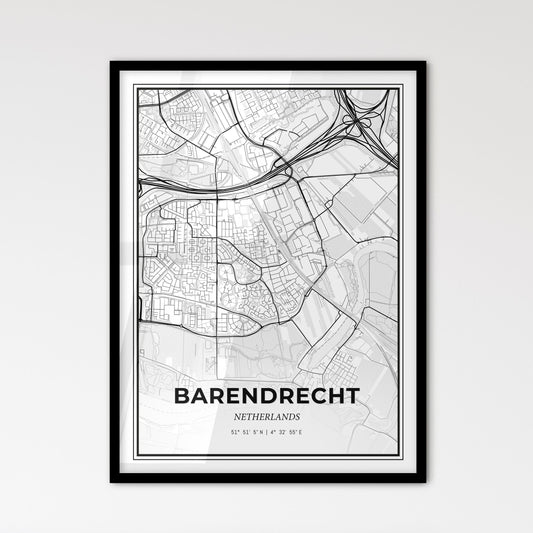  Barendrecht Netherlands - Scandinavian Style City Map for Modern Home Decor