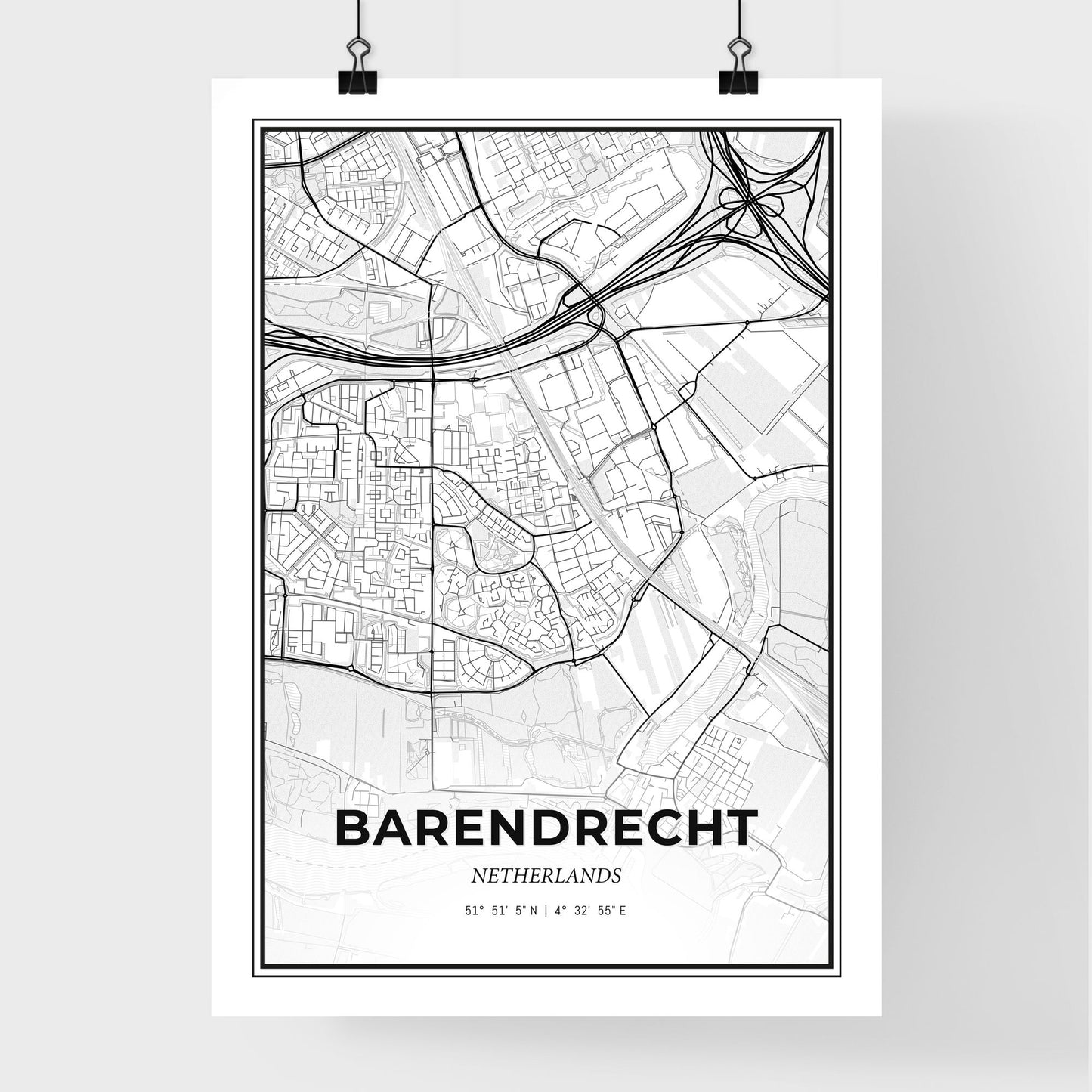  Barendrecht Netherlands - Premium City Map Poster