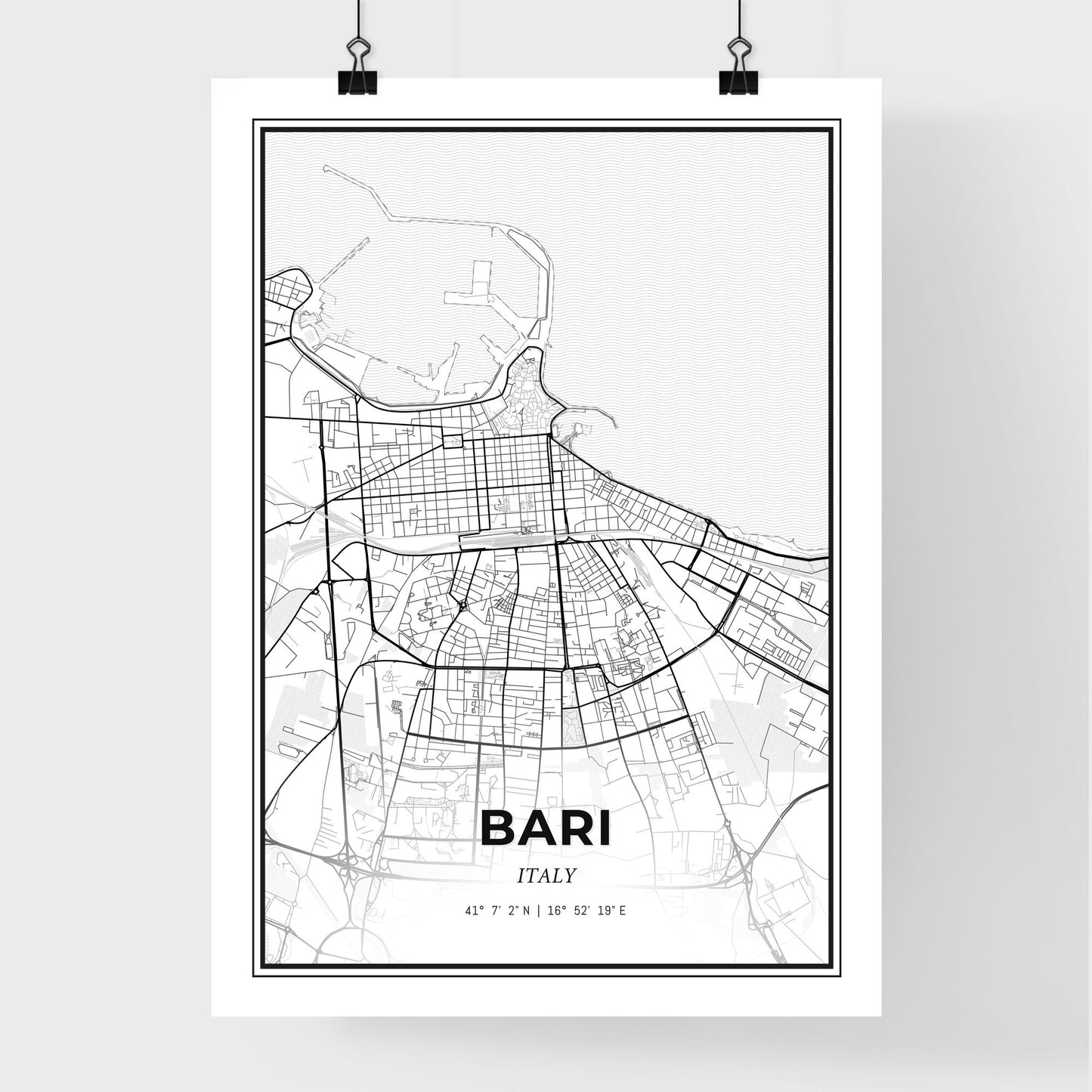 Bari Italy - Premium City Map Poster