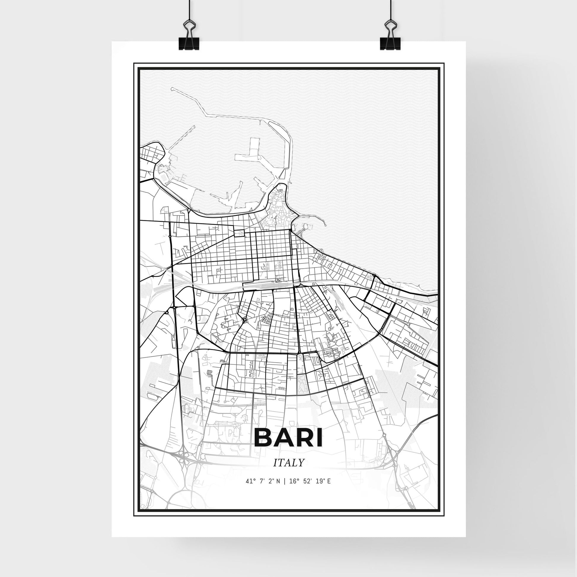 Bari Italy - Premium City Map Poster