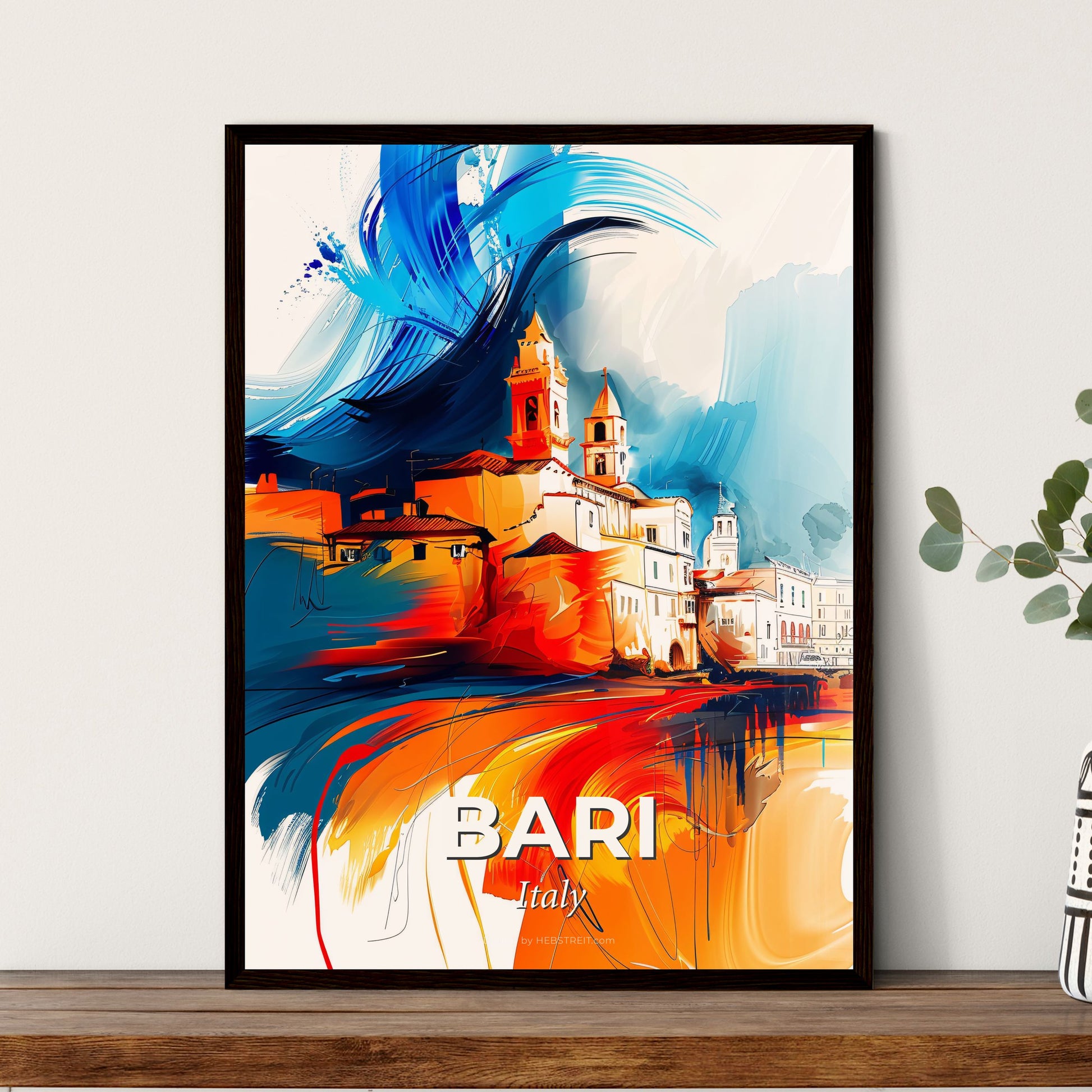 Vibrant Bari , Italy - A Painting Of A Building