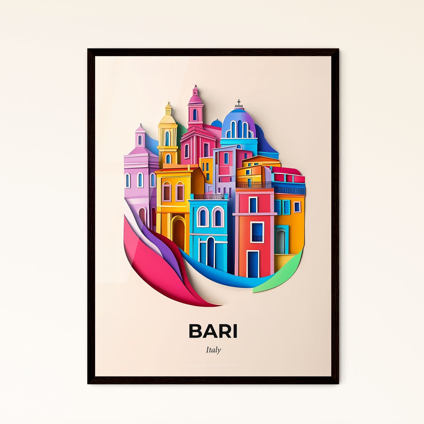 Vivid Bari, Italy - a colorful city with a rainbow colored building