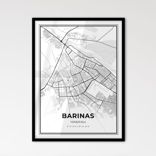 Barinas Venezuela - Scandinavian Style City Map for Modern Home Decor