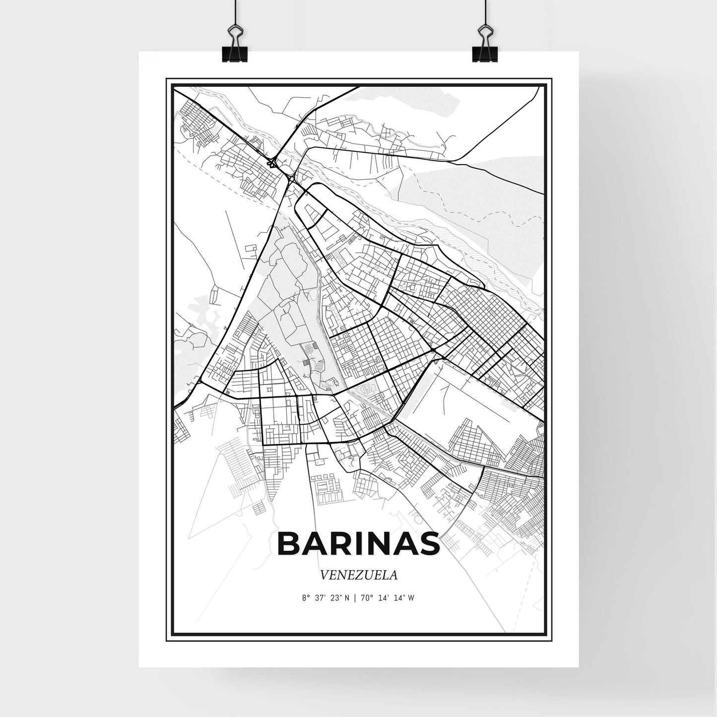 Barinas Venezuela - Premium City Map Poster