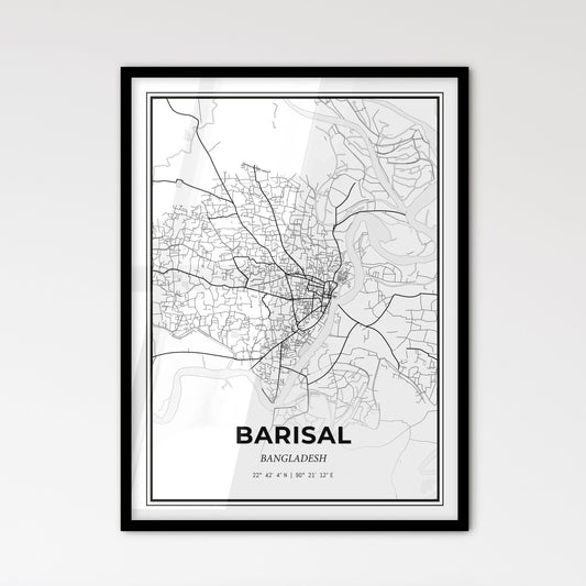 Barisal Bangladesh - Scandinavian Style City Map for Modern Home Decor